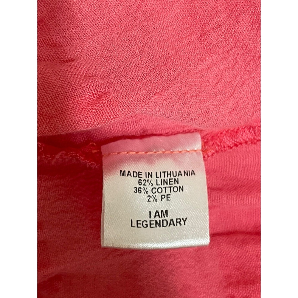 Flax Feather Tee Sz Small Watermelon Linen Cotton Blend Lagenlook Short Sleeve - Picture 9 of 10